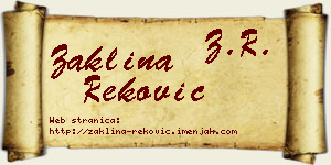 Žaklina Reković vizit kartica